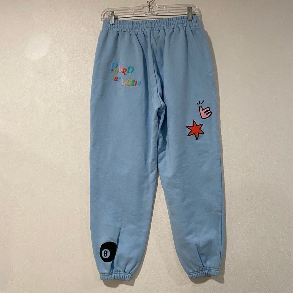 Lollapalooza Blue Graphic Sweatpants Size L Streetwear Y2K Joggers - Picture 3 of 10